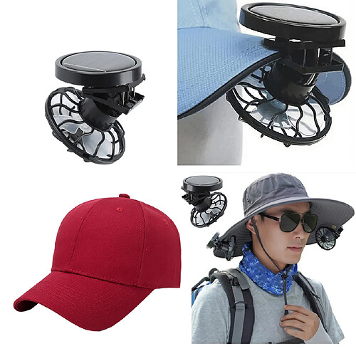 Clip-on Cap Mini Ventilateur à énergie Et Capuchon Pour La Pêche En Camping Mains Libres B