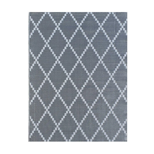 Avril Paris Tapis d'extérieur en plastique tressé - 150x220cm - Gris - Réversible - 100% polypropylène - 400gr / m² - TUNIS