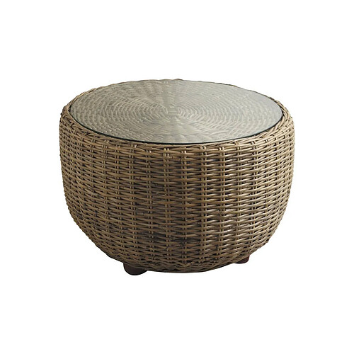 Aubry Gaspard Table boule en poelet gris et verre Pipelette