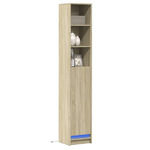 vidaXL Buffet avec LED chêne sonoma 36x32,5x200 cm bois d'ingénierie