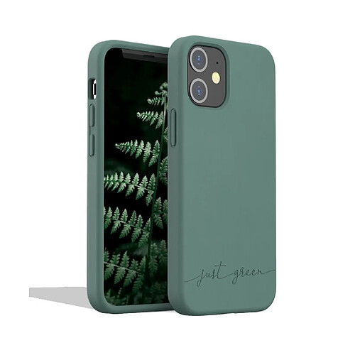 BIGBEN Coque iPhone 12 mini Natura Night Green - Eco-conçue Just Green