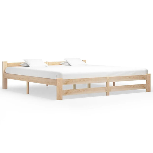 Maison Chic Lit adulte - Lit simple Cadre de lit,Structure du lit Contemporain Bois de pin massif 200x200 cm -MN13498