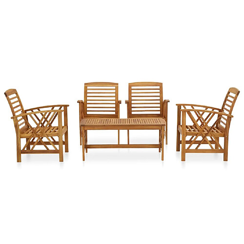 Maison Chic Salon de jardin 5 pcs - Table et chaises d'extérieur - Mobilier/Meubles de jardin Moderne Bois d'acacia massif -MN73825