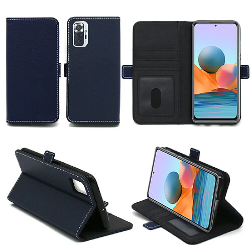 Xeptio Xiaomi Redmi Note 10 PRO 4G Housse portefeuille bleue Protection à Rabat avec Porte Cartes - Etui bleu Folio Coque Antichoc