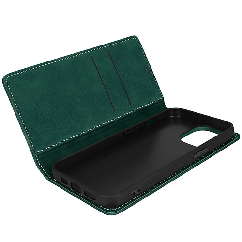 Avizar Étui iPhone 13 Pro Portefeuille Porte-cartes Fonction Support Vert