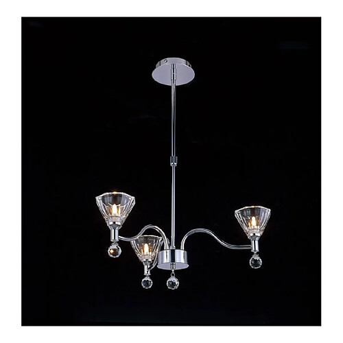 Luminaire Center Suspension Neptune rond 3 Ampoules chrome poli