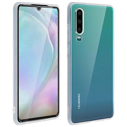 Avizar Coque Huawei P30 Silicone Gel + Film Ecran Verre Trempé transparent