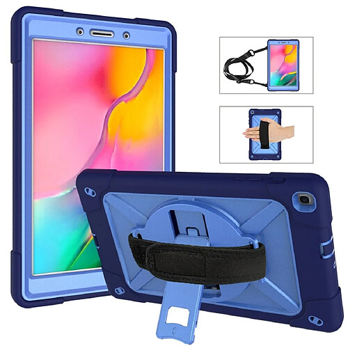 Wewoo Housse Coque Pour Galaxy Tab A 8.0 2019 T290 Contrast Color Silicone + PC Combination Case with Holder Navy Blue +