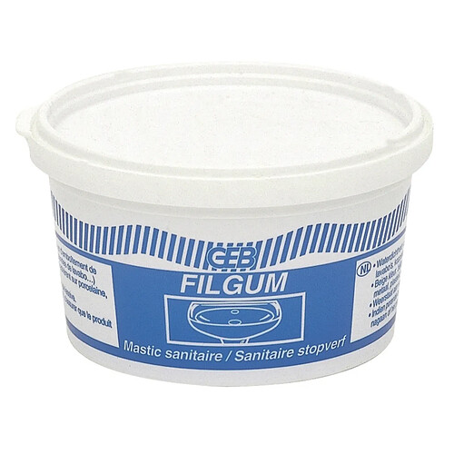 mastic sanitaire d'étanchéité filgum - pot de 200 grammes - geb