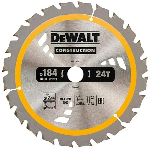 Dewalt DT1951-QZ Lame de scie circulaire, Argent