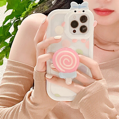 GUPBOO Étui pour iPhone11ProMax Support de coque de téléphone portable fille sucette à pois couleur