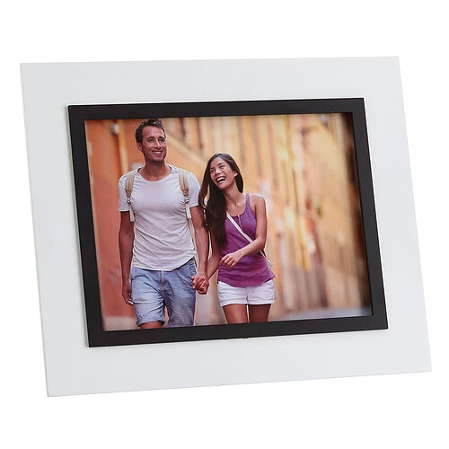 BigBuy Home Cadre photo Blanc Noir Verre polystyrène 20 x 15 cm 15 x 20 cm 27 X 1,5 X 22 CM