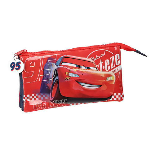 Trousse d'écolier Cars Double Vision Rouge Blue marine (22 x 12 x 3 cm)