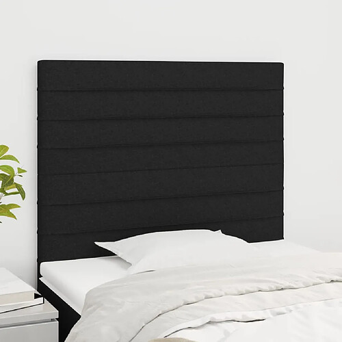 vidaXL Têtes de lit 2 pcs Noir 80x5x78/88 cm Tissu