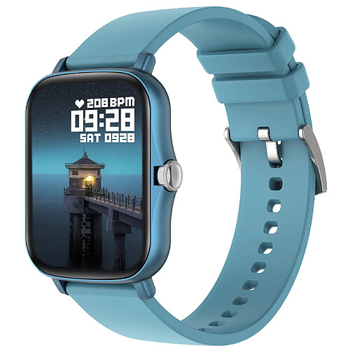 Chrono Chronus Montre Connectée Fitness Tracker Moniteur de Fréquence Cardiaque Pression Artérielle Podomètre Étanche Moniteur de Sommeil Écran Couleur Tactile Complet Montres Intelligentes pour Femmes Hommes, bleu