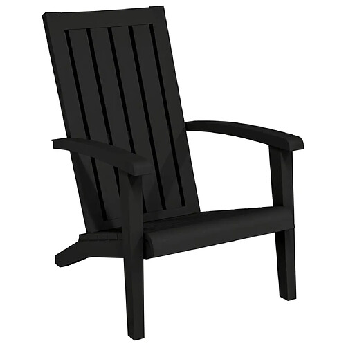 Maison Chic Chaise de jardin - Fauteuil d'extérieur Adirondack noir polypropylène -MN54390