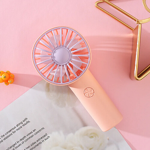 Ventilateur Usb Portable (Rose) Avec Batterie Intégrée Et Design À Cinq Lames Trois Couleurs