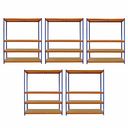 Monstershop Monster Racking Lot de 5 Rayonnages sans Boulons en Acier S-Rax