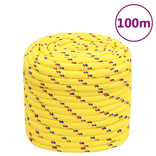 vidaXL Corde de bateau Jaune 18 mm 100 m Polypropylène