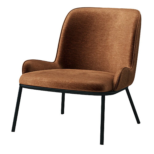 Moloo ALVIN-Fauteuil vintage en tissu Retro Terracota et métal noir