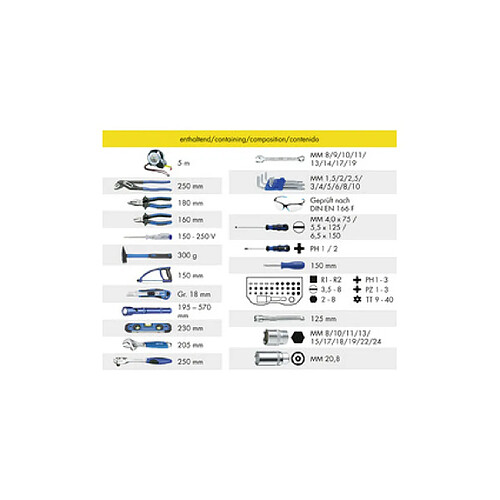 Heytec Heyco HEYTEC Sac à dos d'outils 'Montage', équipé, 90 pièces ()