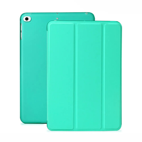 Etui en PU + TPU peau de nappa avec support tripliure cyan pour votre Apple iPad Mini 7.9 pouces (2019)/iPad Mini 4