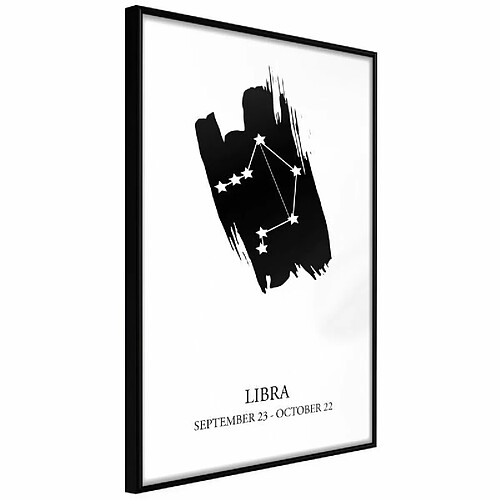 Paris Prix Affiche Murale Encadrée Zodiac Libra I 30 x 45 cm Noir