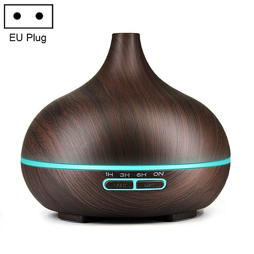 Wewoo Purificateur d'air Humidificateur à bouche pointue avec machine à parfum en bois de 400 ml lumière LED coloréespécification de prise UE café