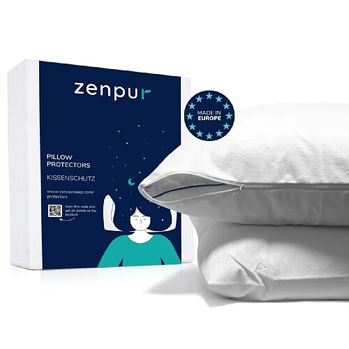 ZenPur - Lot de 2 Protèges Oreillers 50 x 75cm 100% Imperméables Anti-Acariens e