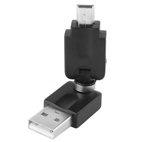 Wewoo Adaptateur noir USB 2.0 AM vers Mini USB pivotant sur 360 degrés