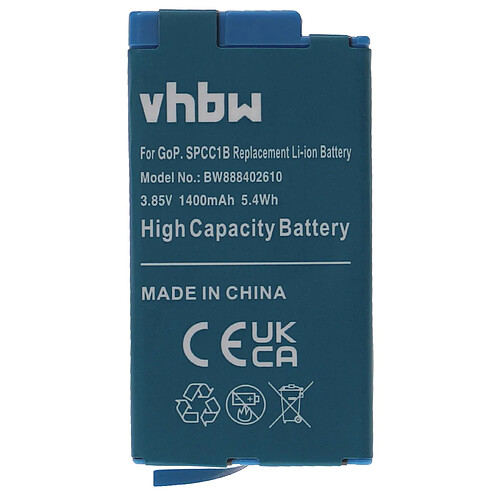 vhbw Batterie compatible avec GoPro Max, Max 360°, Max ACBAT-001 caméra vidéo caméscope (1400mAh, 3,85V, Li-ion)