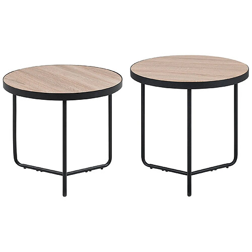 Beliani Table d'appoint Table basse MDF Bois clair MELODY