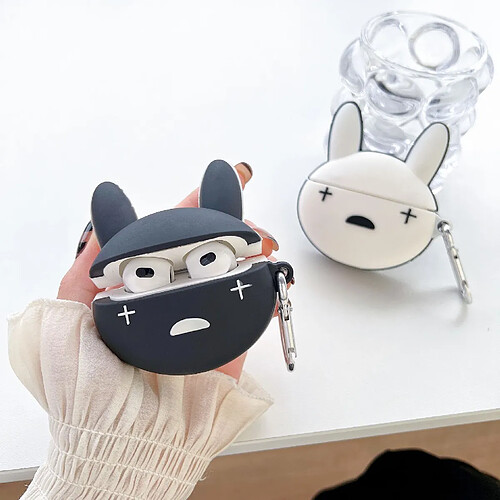 GUPBOO Airpods Coque Housse Étui Protecteur Compatible pour AirPods1/2-Protecteur en silicone mignon Bad Rabbit