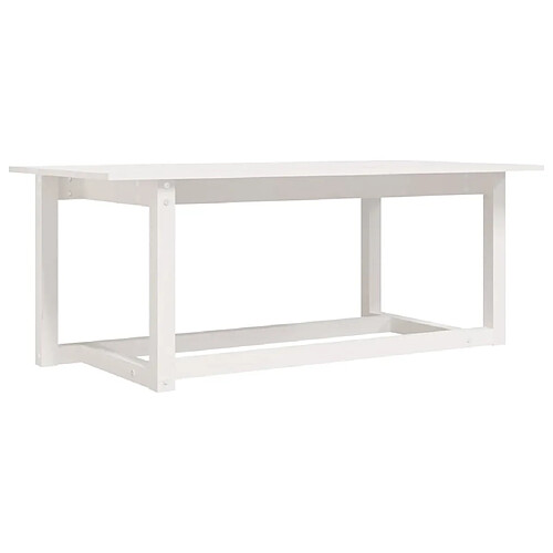 ComfortXL Table Basse Blanc 110x55x45 Cm Bois Massif De Pin