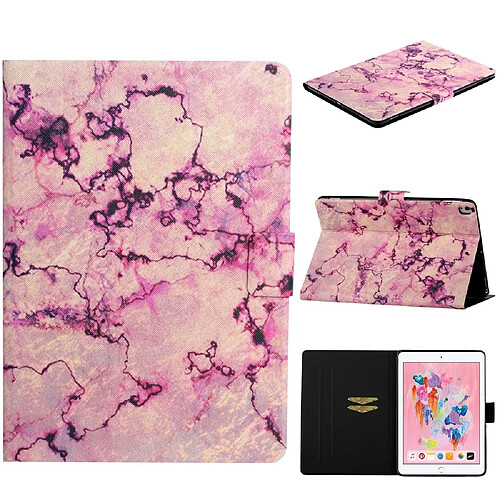 Etui en PU impression de motifs avec support et porte-cartes marbre violet pour votre Apple iPad 10.2 (2019)