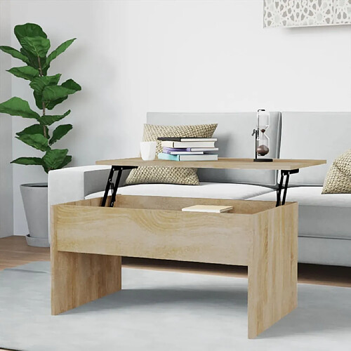 vidaXL Table basse chêne sonoma 80x50,5x41,5 cm bois d'ingénierie