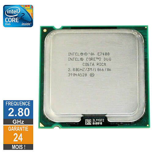 Processeur Intel Core 2 Duo E7400 2.80GHz SLB9Y LGA775 3Mo · Reconditionné