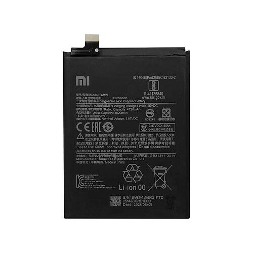 Avizar Batterie Interne Xiaomi Mi 10T Lite 5G 4720mAh compatible BM4W Noir