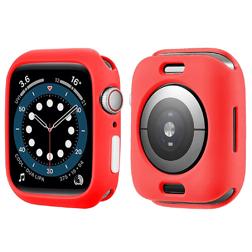 Coque en TPU couleur bonbon avec bouton fermé, rouge/blanc pour votre Apple Watch Series 7 45mm