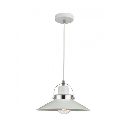 Luminaire Center Suspension Liden blanc et chrome poli 1 ampoule