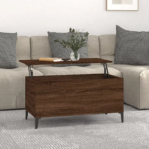 vidaXL Table basse Chêne marron 90x44,5x45 cm Bois d'ingénierie