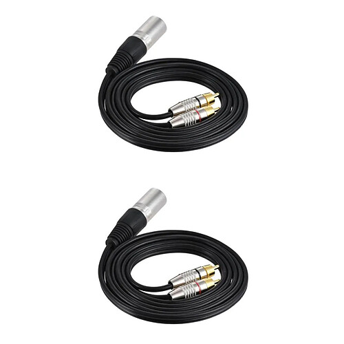 2X Double RCA Mâle Vers XLR Mâle Jack Câble De Haut-parleur Adaptateur Y-Splitter