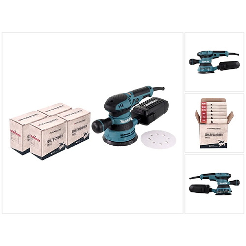 Makita BO5041J Ponceuse excentrique 125 mm 300 W + 4x Sets de ponçage Toolbrothers TURTLE