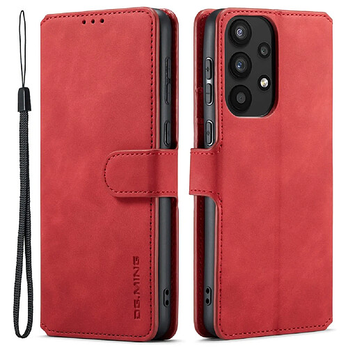 Etui en PU DG.MING style rétro, fermeture magnétique, antichoc avec support rouge pour votre Samsung Galaxy A33 5G