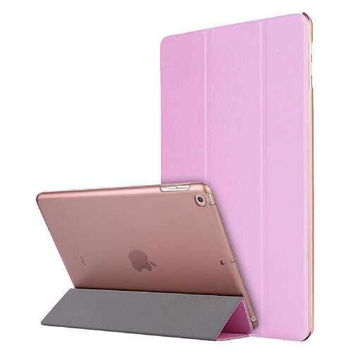 Etui en PU soie avec support tri-pliure rose pour Apple iPad 10.2 (2019)