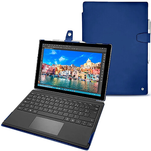 Housse cuir Microsoft Surface Pro 4 - Seconde peau - Bleu océan ( Nappa - Pantone #15458a) - NOREVE