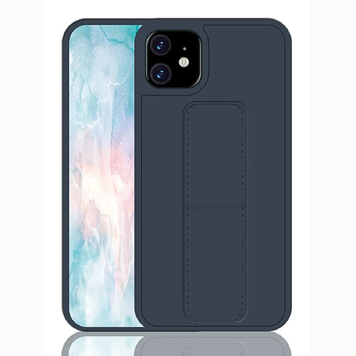 Wewoo Coque Rigide Pour iPhone 11 antichoc PC + TPU étui de protection avec bracelet et support bleu foncé