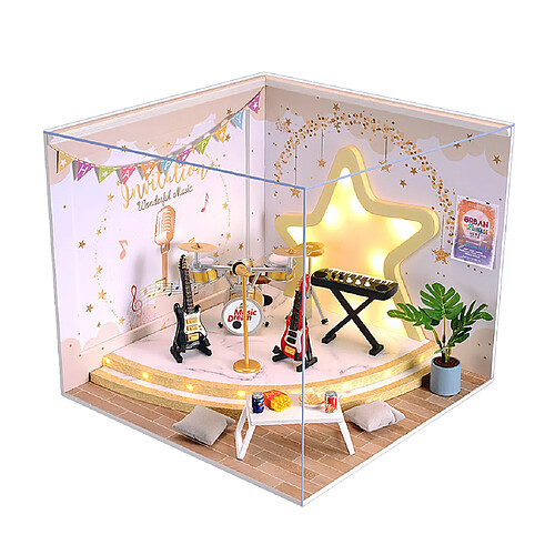 Dollhouse avec Dollhouse Meubles et Instrument de Musique Maison de Poupée pour les Filles 1:12 Échelle pour Enfants Jeux de simulation Maison de