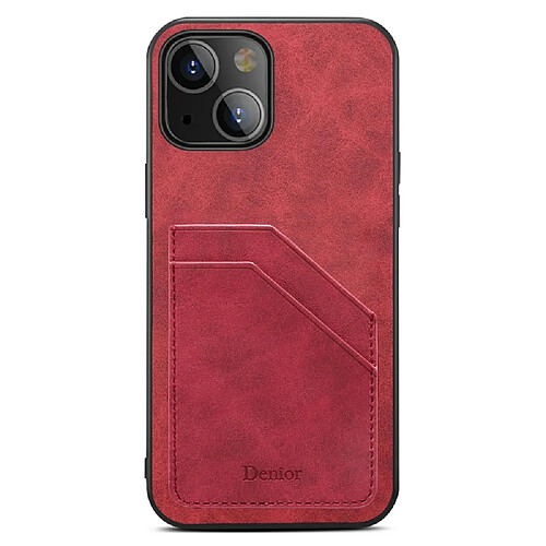 Coque en TPU + PU double porte-cartes, antichoc rouge pour votre Apple iPhone 13 mini 5.4 pouces