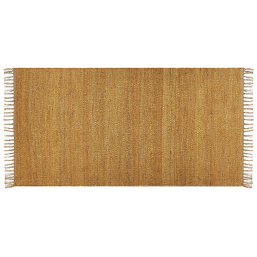 Beliani Tapis en jute 80 x 150 cm jaune moutarde LUNIA